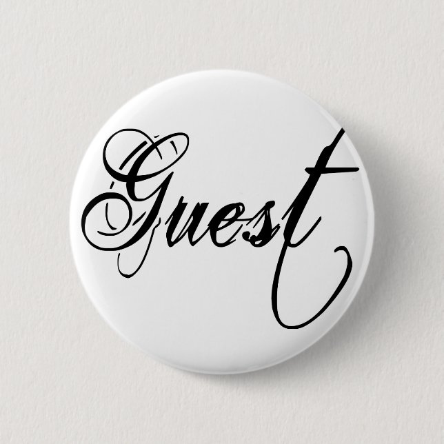 Naughy Grunge Script - Guest Black 2 Inch Round Button (Front)