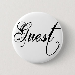 Naughy Grunge Script - Guest Black 2 Inch Round Button