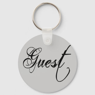 Naughy Grunge Script - Guest Black Keychain