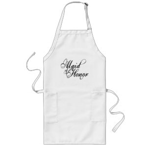 Naughy Grunge Script - Maid Of Honour Black Long Apron