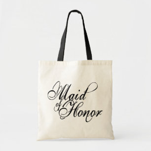Naughy Grunge Script - Maid Of Honour Black Tote Bag