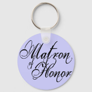 Naughy Grunge Script - Matron Of Honour Black Keychain