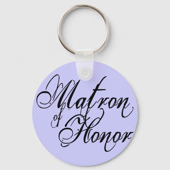 Naughy Grunge Script - Matron Of Honour Black Keychain (Front)
