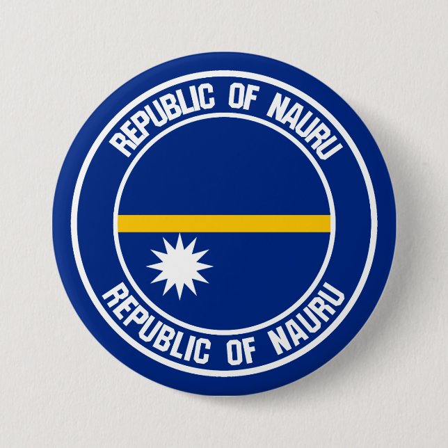 Nauru Circular Emblem 3 Inch Round Button (Front)