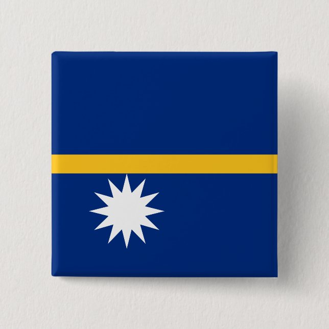 Nauru Flag 2 Inch Square Button (Front)