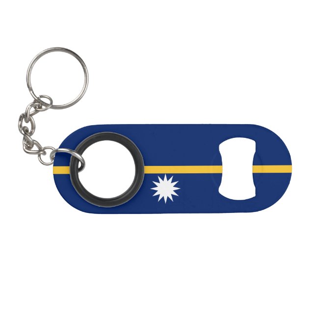 Nauru Flag Keychain Bottle Opener (Front (Horizontal))
