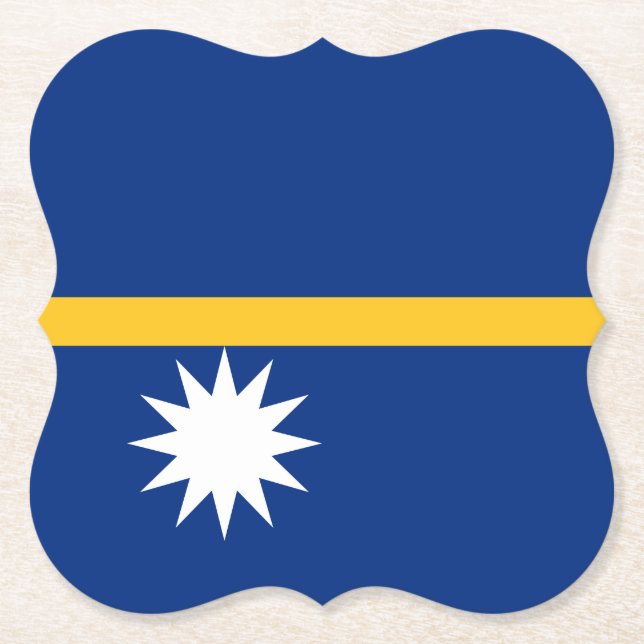 Nauru Flag Paper Coaster (Front)