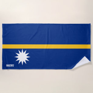 Nauru Flag Splendid Patriotic Beach Towel