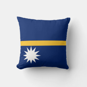 Nauru Flag Throw Pillow
