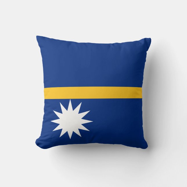 Nauru Flag Throw Pillow (Front)