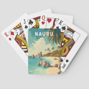 Nauru Illustration Travel Art Vintage Playing Cards
