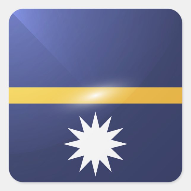 Nauru square glossy flag sticker (Front)