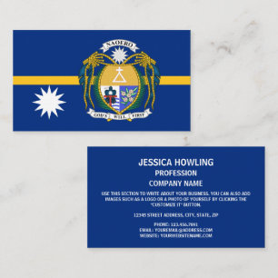 Nauruan Flag & Coat of Arms, Flag of Nauru Business Card