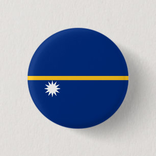 Nauruan Flag, Flag of Nauru 1 Inch Round Button