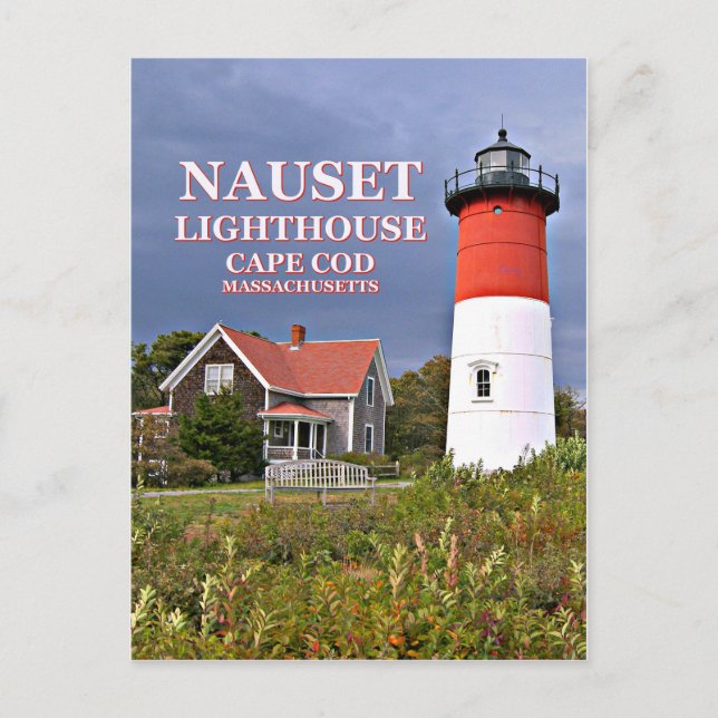 Nauset Light, Cape Cod, Massachusetts Postcard (Front)