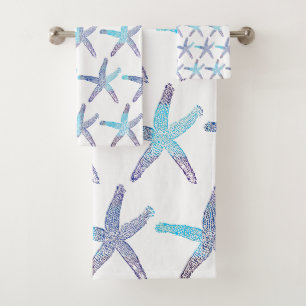 Naute Plage Starfish Turquoise Blue Ombre Motifs