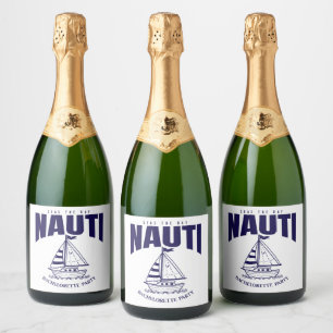 nauti bachelorette party last sail sparkling wine label