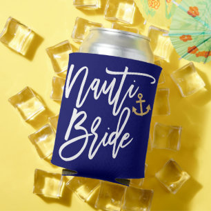 Nauti Bride Funny Nautical Bachelorette Party  Can Cooler
