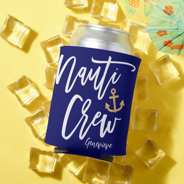 Nauti Crew Bridesmaid Nautical Bachelorette Party  Can Cooler (In Situ Summer)