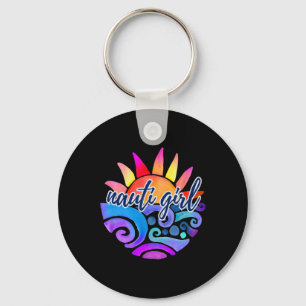 Nauti Girl Funny Nautical Tropical Sailing Boating Keychain