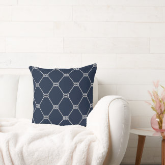 Nauti Navy Rope Pattern Throw Pillow