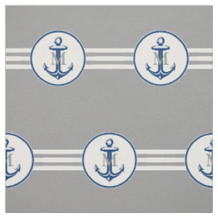 Nautiacal Monogram Gift Navy Blue Anchor Fabric