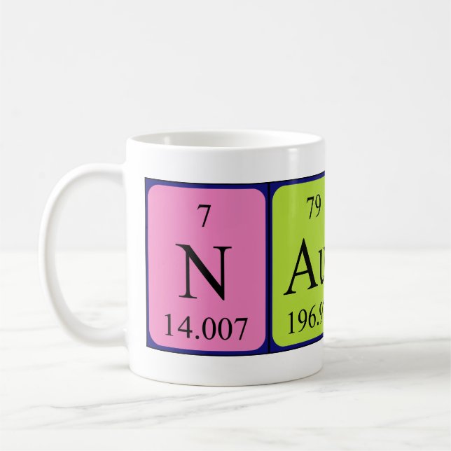 Nautica periodic table name mug (Left)