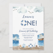Nautical 1st birthday invitation (Front)