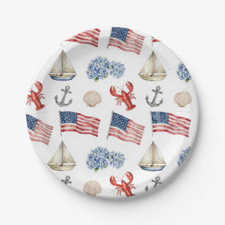 Nautical 4th of July Plates 