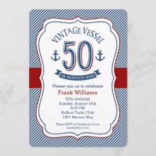 Nautical 50th Birthday Invitation