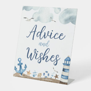 Nautical Advice And Wishes Baby Shower Sign