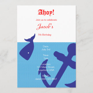 Nautical "Ahoy" Birthday Invitation