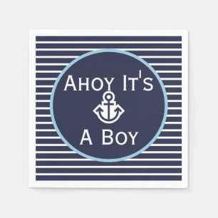 Nautical Ahoy It's A Boy Baby Shower Napkins