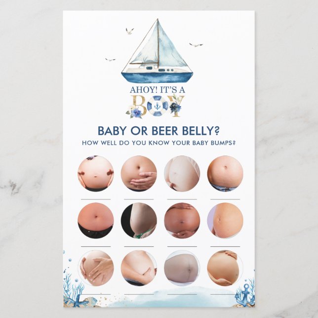 Nautical Ahoy It's a Boy What's In Your Phone Game (Front)