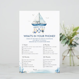 Nautical Ahoy It's a Boy What's In Your Phone Game