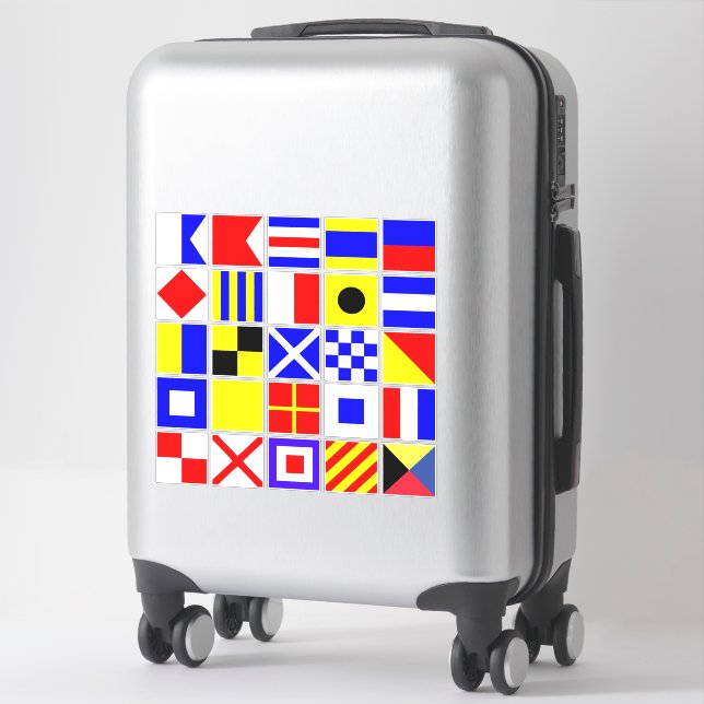 Nautical Alphabet Sailing Flag Car Decals (Suitcase)