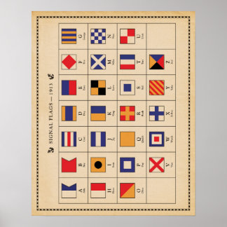 Nautical Alphabet Signal Flag Poster