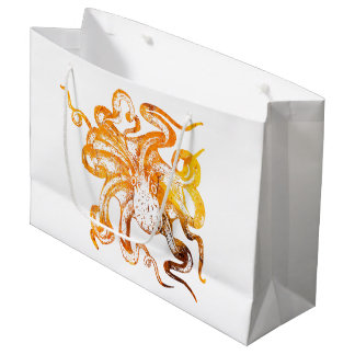 Nautical amber octopus large gift bag