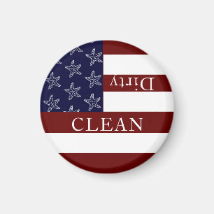 Nautical American Flag Red White Blue Dishwasher Magnet