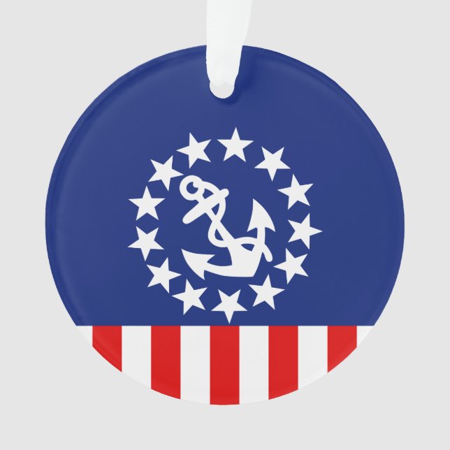 Nautical American Yacht Flag Decor Ornament (Front)
