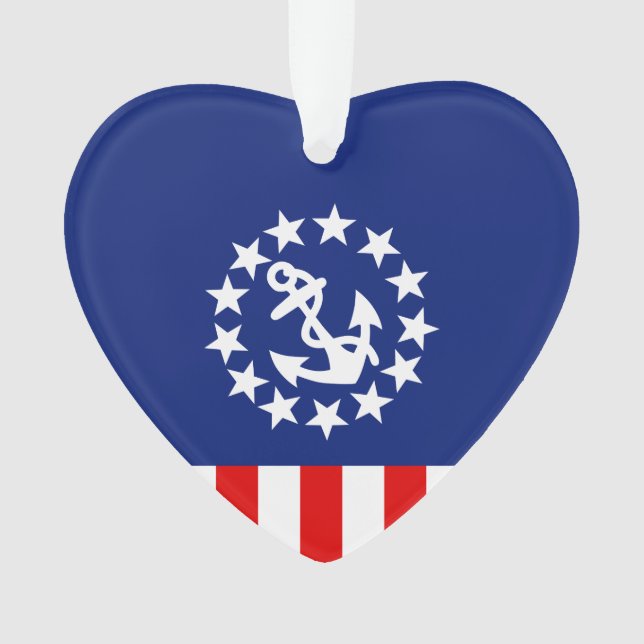 Nautical American Yacht Flag Decor Ornament (Front)