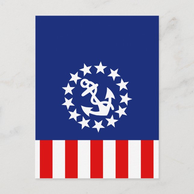 Nautical American Yacht Flag is at the Marina Postcard (Front)