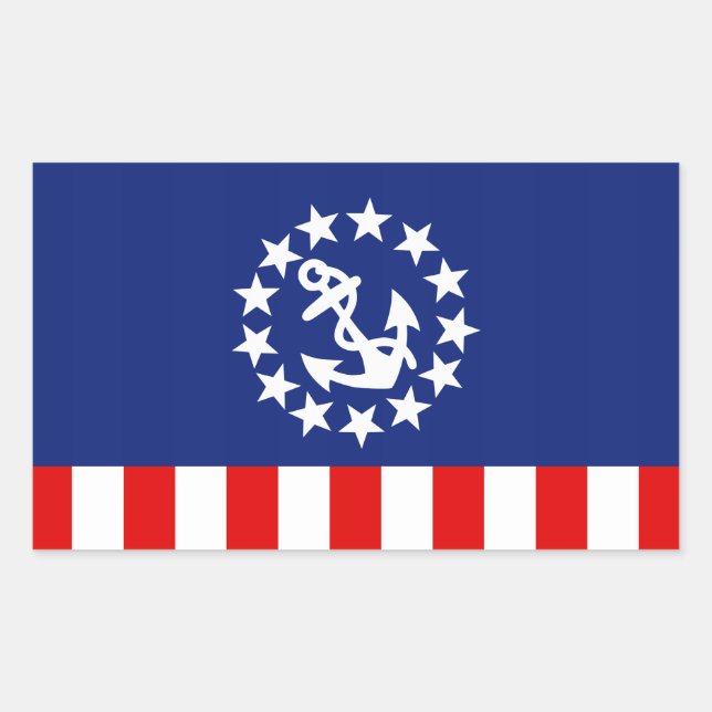 Nautical American Yacht Flag is at the Marina Sticker (Front)