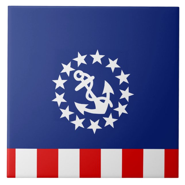 Nautical American Yacht Flag Symbol Tile (Front)