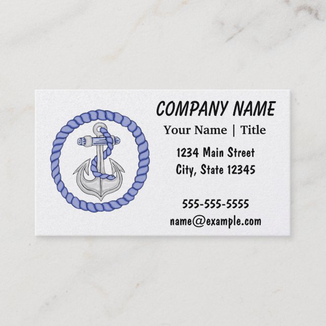 Nautical Anchor 2 Business Card (Front)