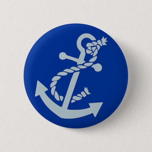 Nautical Anchor 2 Inch Round Button (Front)