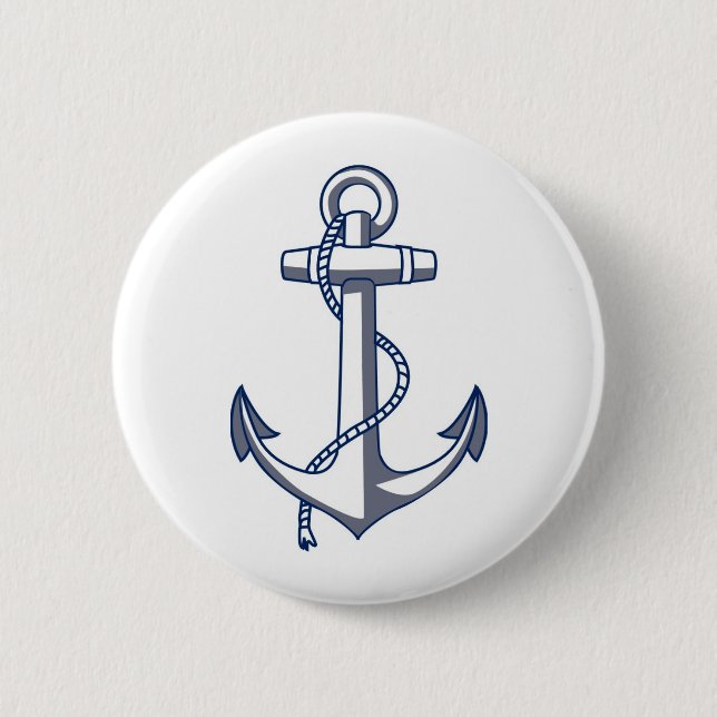 Nautical Anchor 2 Inch Round Button (Front)