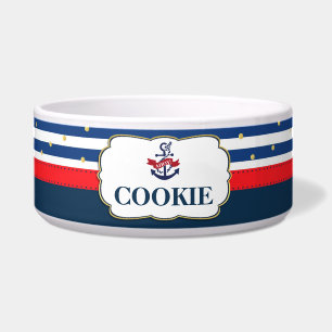 Nautical Anchor Ahoy Navy Blue Red Dog Cat Pet