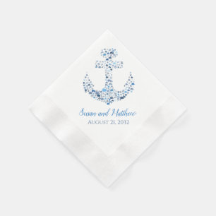 Nautical Anchor and Fish Custom Wedding Napkins