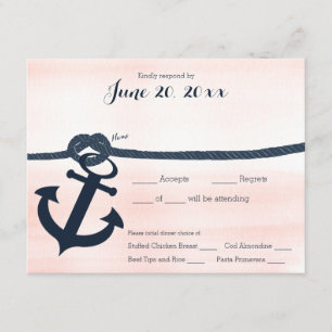 Nautical Anchor and Rope Response Navy and Blush